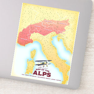 Illustrated map Of the Alps