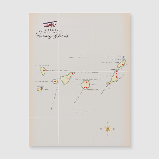 Illustrated map of the Canary Isalnds. (Front)