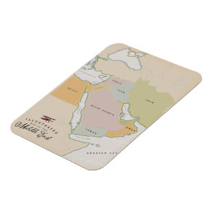 Illustrated map of the Middle East. Magnet