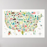 Illustrated Map of the USA