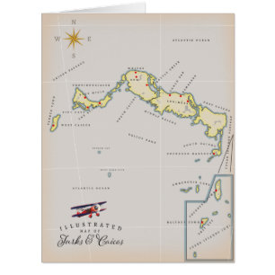 Illustrated map of Turks and Caicos map
