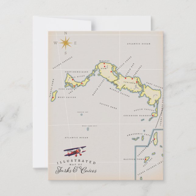 Illustrated map of Turks and Caicos map (Front)