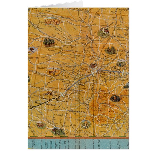 Illustrated Map of US Airways (Front)