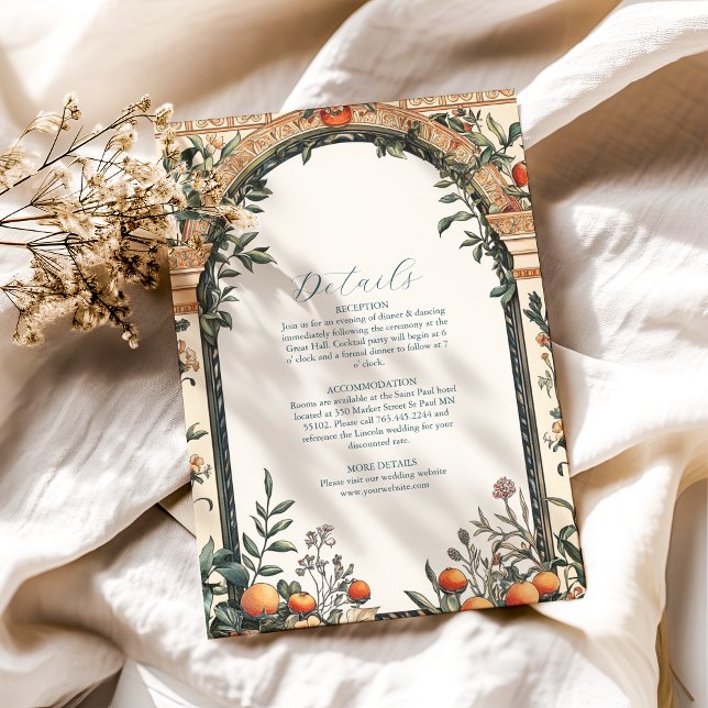  Illustrated Mediterranean Wedding Enclosure Card (Creator Uploaded)