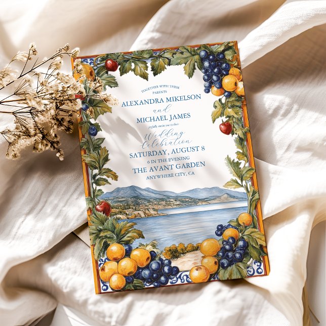 Illustrated Mediterranean Wedding  Invitation (Creator Uploaded)