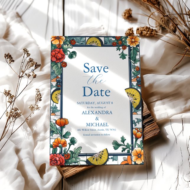Illustrated Mediterranean Wedding  Save The Date (Creator Uploaded)