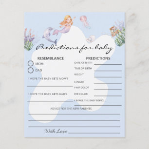 Illustrated Mermaid Prediction Baby Shower Game
