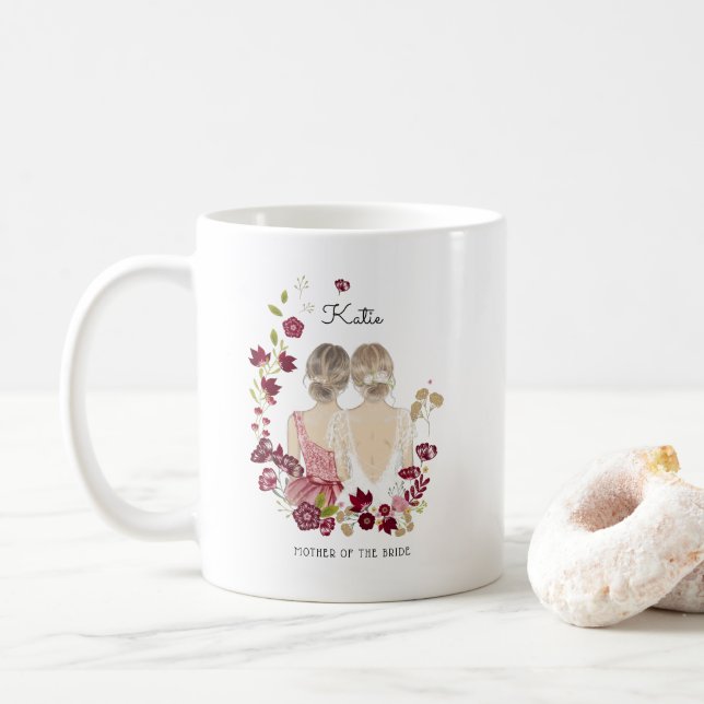 Illustrated Mother of the Bride | Monogram  Coffee Mug (With Donut)