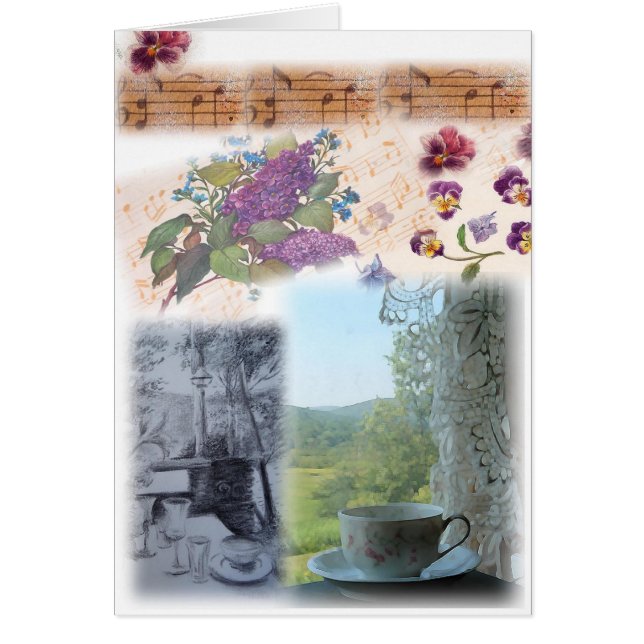 Illustrated Musical Notes Teacup Collage (Front)