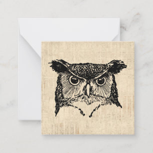 Illustrated Owl Art Card