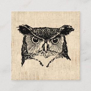 Illustrated Owl Art Enclosure Card