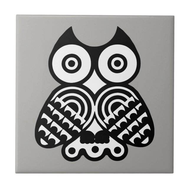 Illustrated Owl Ceramic Tile (Front)