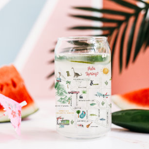 Illustrated Palm Springs Map   Bachelorette Can Glass