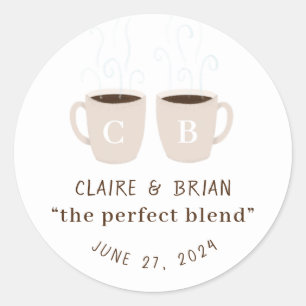 Illustrated Perfect Blend Monogrammed Mugs Favour Classic Round Sticker