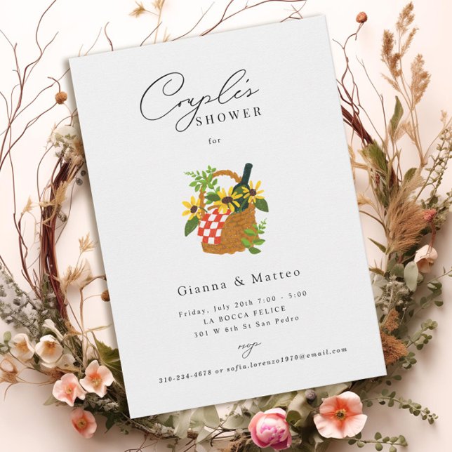 Illustrated Picnic Basket Couples Shower Invitation (Creator Uploaded)