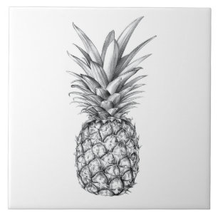 Illustrated Pineapple design Ceramic Tile