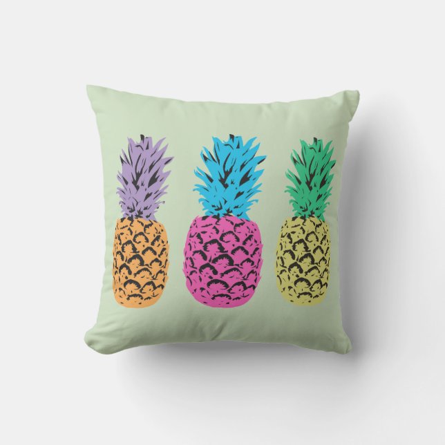 Illustrated Pineapples background Outdoor Cushion (Front)