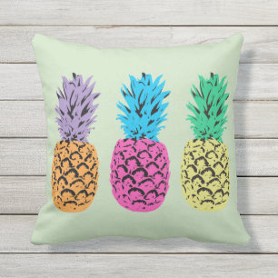 Illustrated Pineapples background Outdoor Cushion