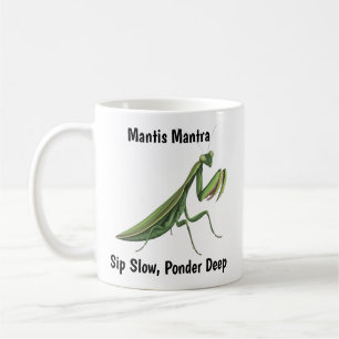 Illustrated Praying Mantis Personalized Coffee Mug