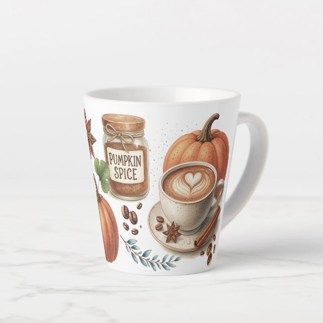 Illustrated Pumpkin Spice Mugs (Right Angle)