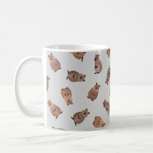 Illustrated Quokkas on Light Gray Coffee Mug