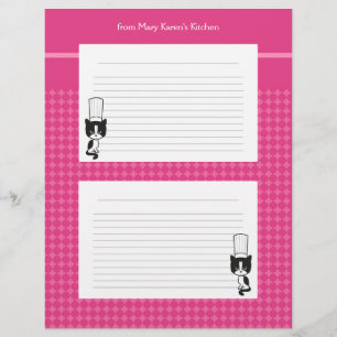 Illustrated recipe pages for binders