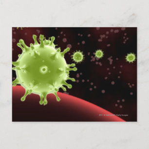 Illustrated rendering of the SARS coronavirus Postcard
