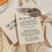 Illustrated Retro Handwritten Fun Wedding Details