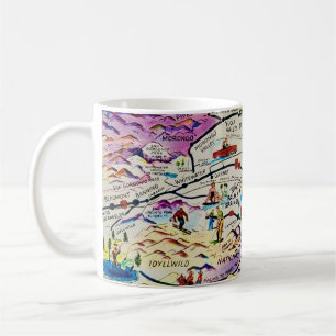 Illustrated Retro Palm Springs Map Mug