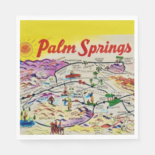 Illustrated Retro Palm Springs Napkin
