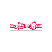 Illustrated Ribbon Bow Stamp for Cardmaking