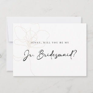 Illustrated Rose Jr. Bridesmaid Proposal Card