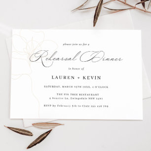 Illustrated Rose Rehearsal Dinner Invitation
