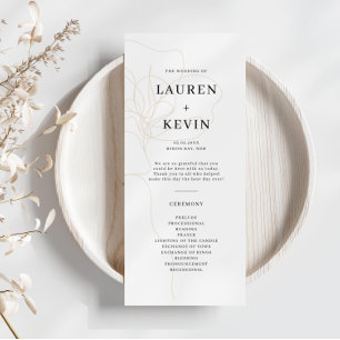 Illustrated Rose Wedding Ceremony Program