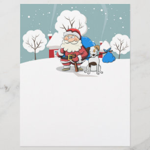 Illustrated Santa with dog Custom Letterhead