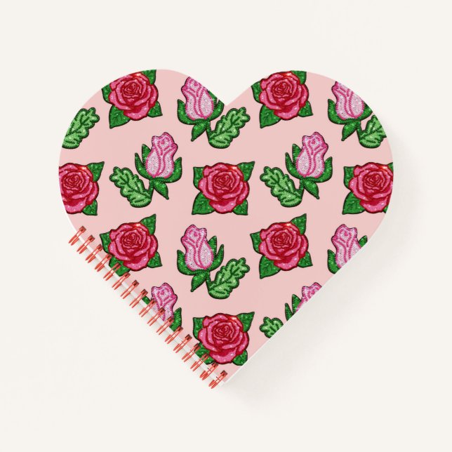 Illustrated Sequin Roses Notebook (Front)