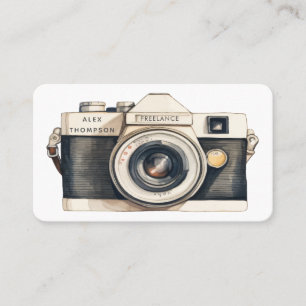 Illustrated SLR Camera Professional Photographer Business Card
