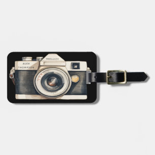 Illustrated SLR Camera Professional Photographer Luggage Tag