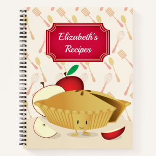 Illustrated Smiling Apple Pie Name Recipe Notebook