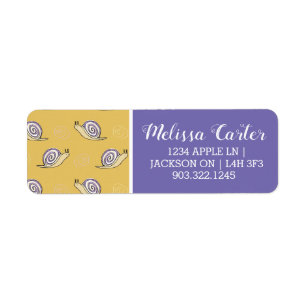 Illustrated Snails and Swirls Pattern Return Address Label