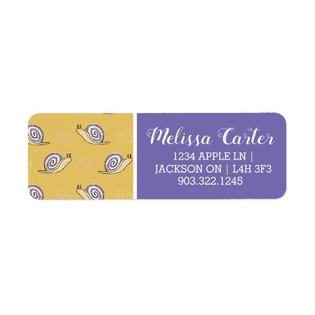 Illustrated Snails and Swirls Pattern Return Address Label (Front)