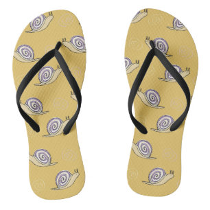 Illustrated Snails and Swirls Pattern Thongs