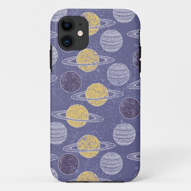 Illustrated Space Pattern Case-Mate iPhone Case (Back)