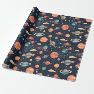 Illustrated Space Wrapping paper