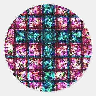 Illustrated Stained Glass Cross Stickers