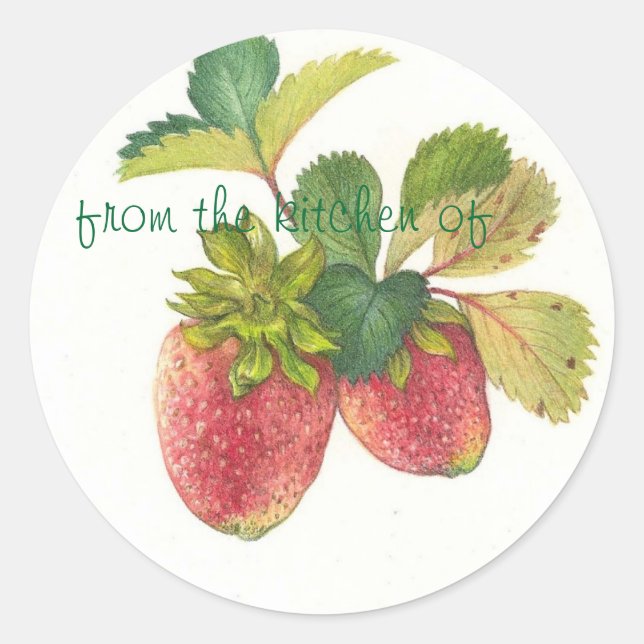 Illustrated Strawberry Kitchen label (Front)