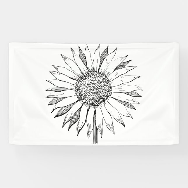 Illustrated Sunflower Banner (Horizontal)