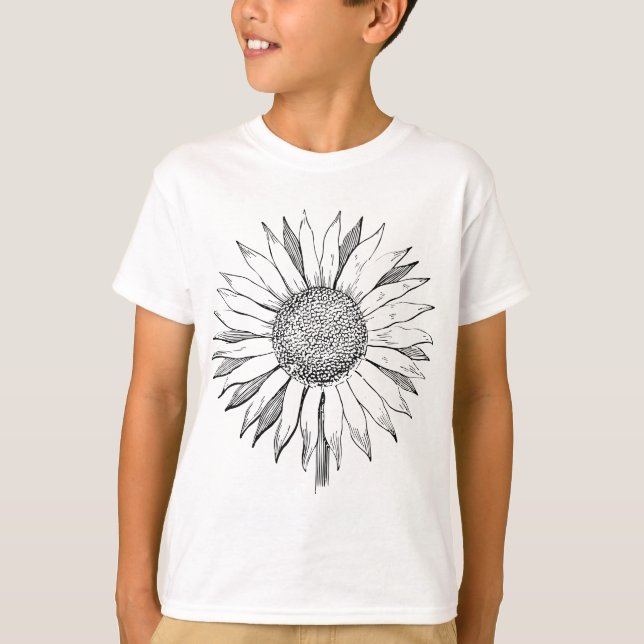 Illustrated Sunflower T-Shirt (Front)