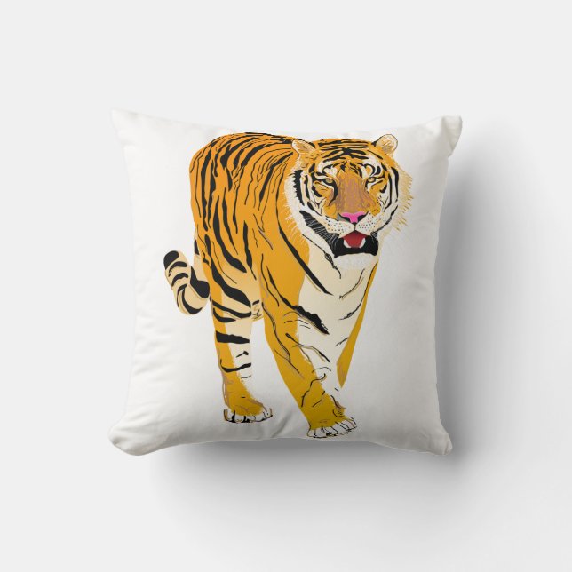 Illustrated Tiger Cushion (Front)