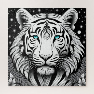 Illustrated Tiger Face Jigsaw Puzzle
